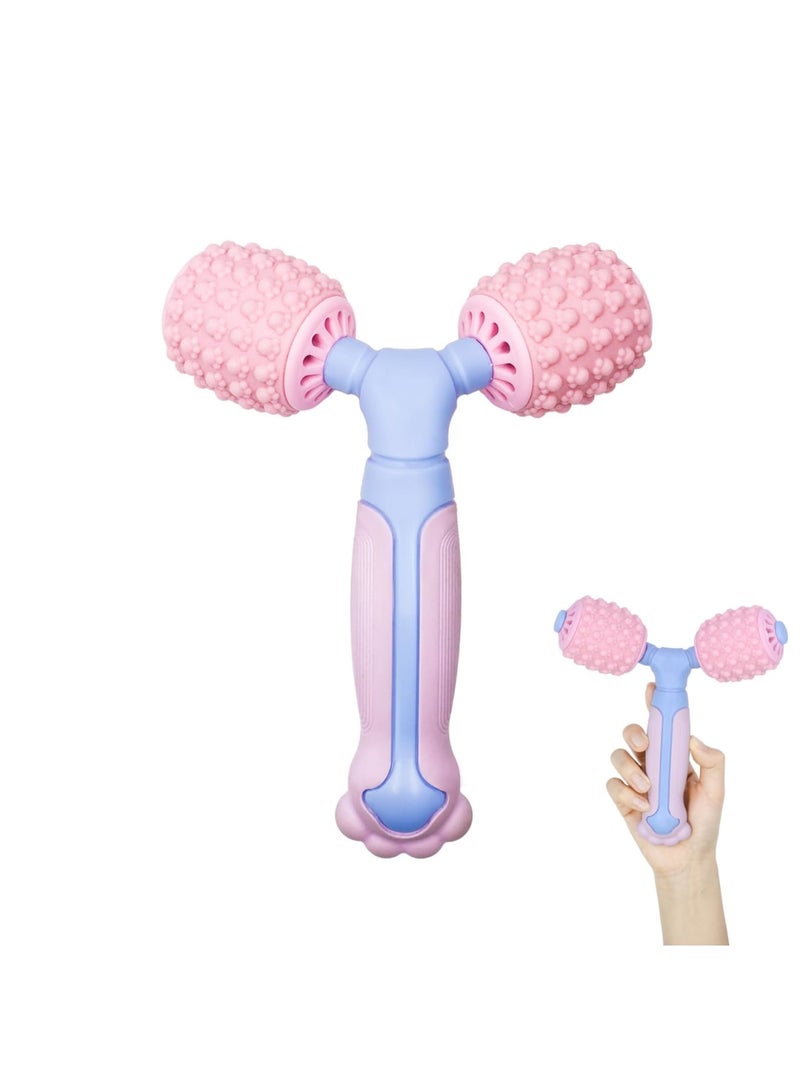 سيوسي أسطوانة تدليك العضلات لاسترخاء العضلات، مصممة لليوجا والبيلاتيس، وتخفف من آلام العضلات، عصا تدليك السيليكون لراحة عضلات الساق، أداة تشكيل الجسم (وردي) - Image 1